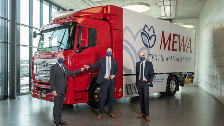 © MEWA Wasserstoff Lkw Wynau H2 Hyundai Pilotprojekt Nachhaltigkeit Schweiz
