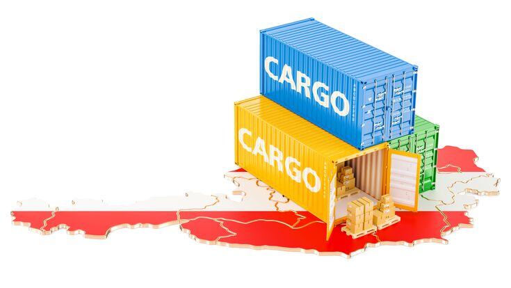 © alexlmx - stock.adobe.com Cargo Shipping and Delivery from Austria isolated on white background