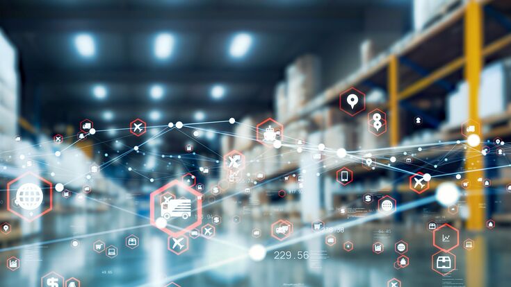 © Shutterstock electronics,data,iot,automation,shipping,manufacturing,communication,ec,order,traffic,package,quality control,supply chain,ai,block chain,warehouse,picking,amazon,computer graphics,system,blockchain,courier,mail order,internet,collection and delivery,production,concept,logistics,industry,distribution,pick-up,network,futuristic,sorting,e-commerce,mixed media,delivery,process,product,business,center,technology,transportation,management,future,online,rfid,wireless,fulfillment,base